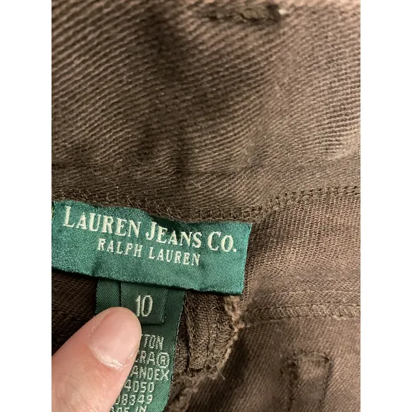 Lauren Jeans Co Ralph Lauren Womens Jeans Brown Straight Leg Stretch 10 - Image 5