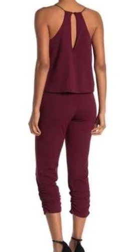 Love...Ady Solid Halter Popover Jumpsuit burgundy XXL - Image 2