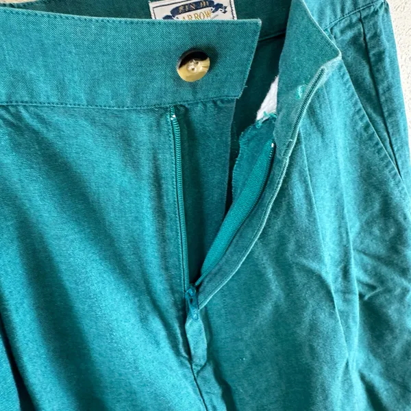 Vintage Pin Hi Arrow Teal Green High Waisted Cotton Lightweight Golf‎ Shorts 10 - Image 5