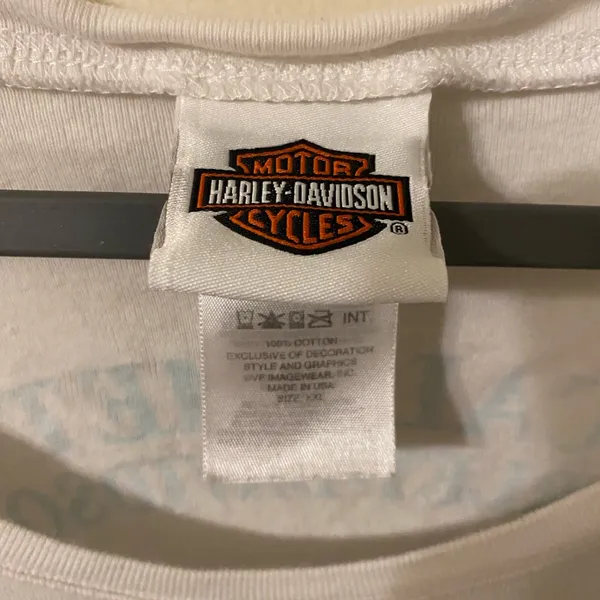 Womens White Graphic Scott‎ Jacobs Harley-Davidson Short Sleeve Tee Size XXL - Image 3