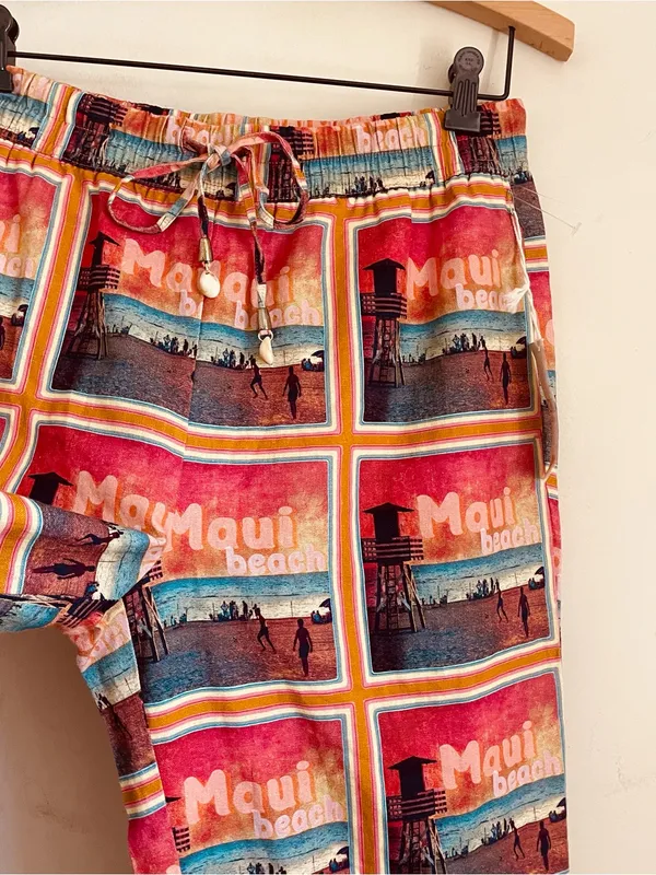 C&C California Maui Beach Linen Blend Wide Leg Lounge Pants NWT M Coastal Resort - Image 6