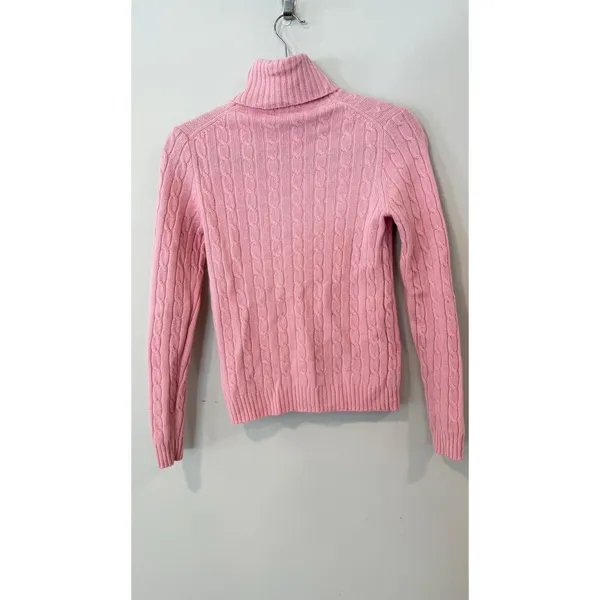 J. Crew Woman's Y2K Wool Blend Cable Knit Turtleneck Sweater Size Small - Image 2