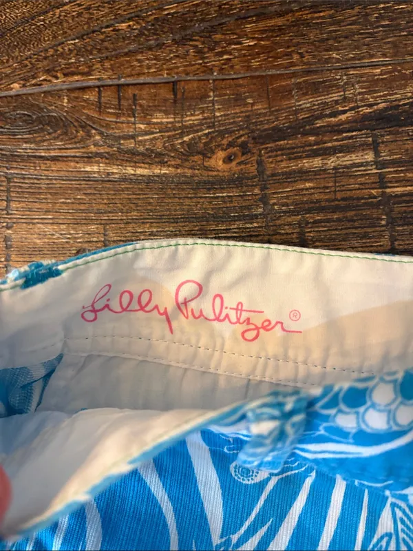Lilly Pulitzer Callahan Shorts Wavy‎ Fish Print Blue White 4 - Image 5