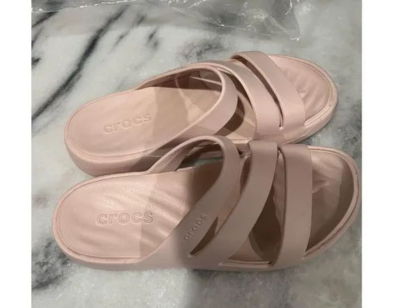Crocs Getaway Glitter Flip Sandals Atmosphere Pink Women’s 6 209670-1FT New - Image 2