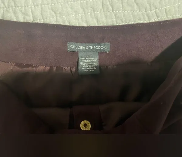 Dark Purple Button Up Skirt Size L - Image 2