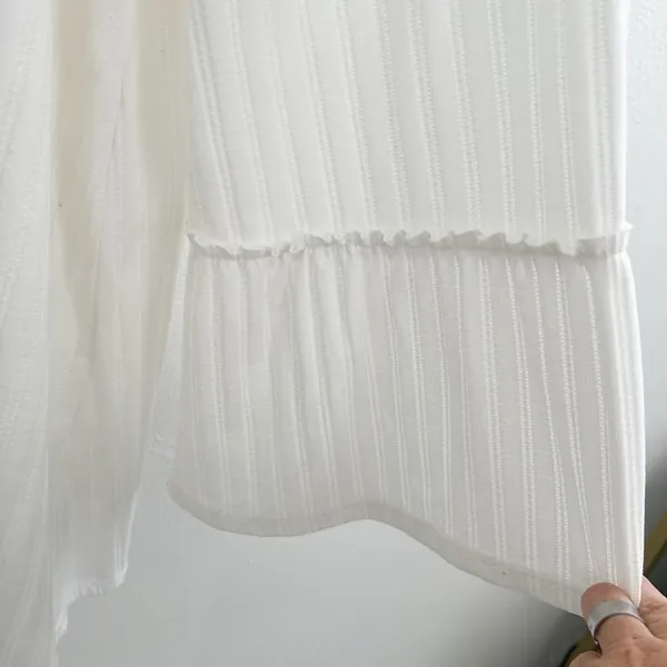 Anthropologie Entro Bell Sleeve blouse Top XLARGE Boat Neck Anthro - Image 4