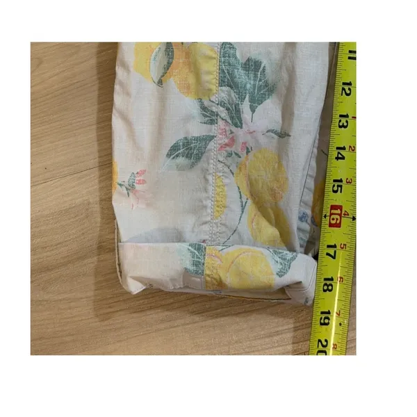 Chico's So Slimming Lemon Print Crop Cargo Pants 4 S Women Fruit Floral Casual - Image 10