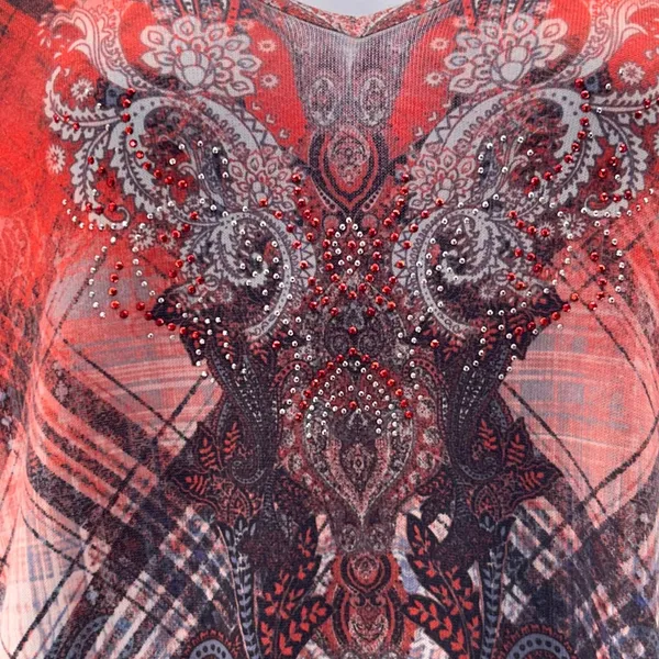 One World‎ Tunic Peplum Red 2X - Image 6