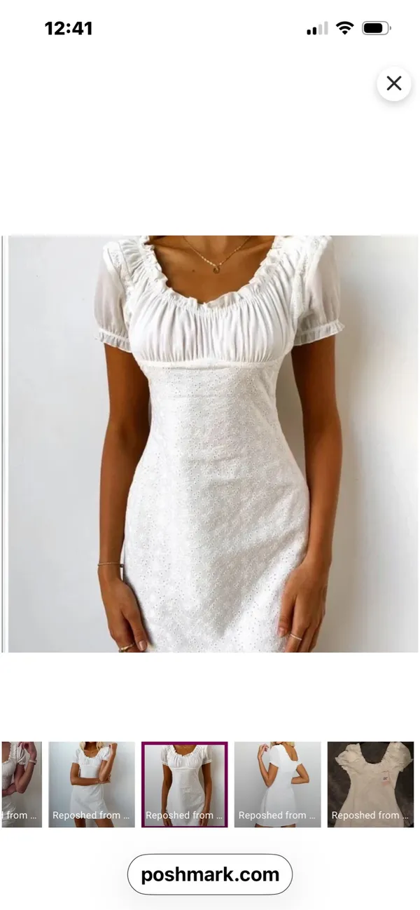 Tiger Mist White eyelet ruffled sleeve dress - Image 11