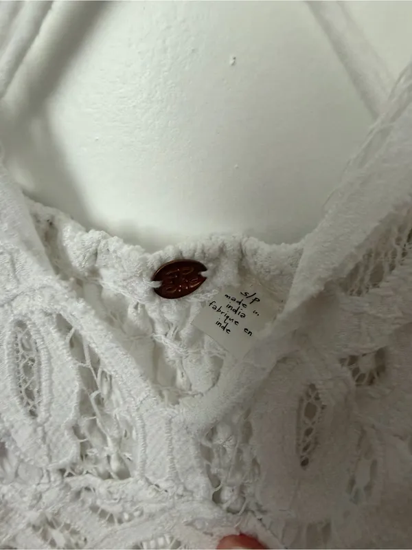 Free people Lace-Detail White Sundress with Crisscross Straps - Image 3