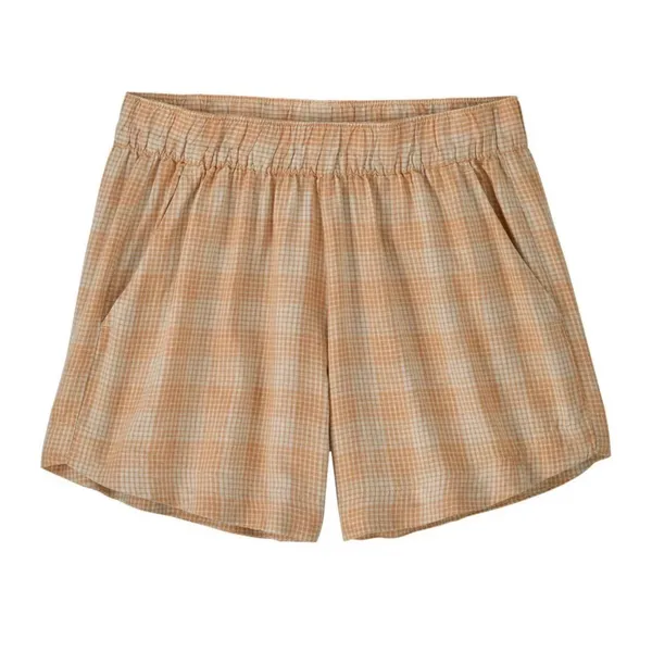 Patagonia Garden Island Shorts Womens Small Orange Gingham Hemp Blend NWT - Image 2