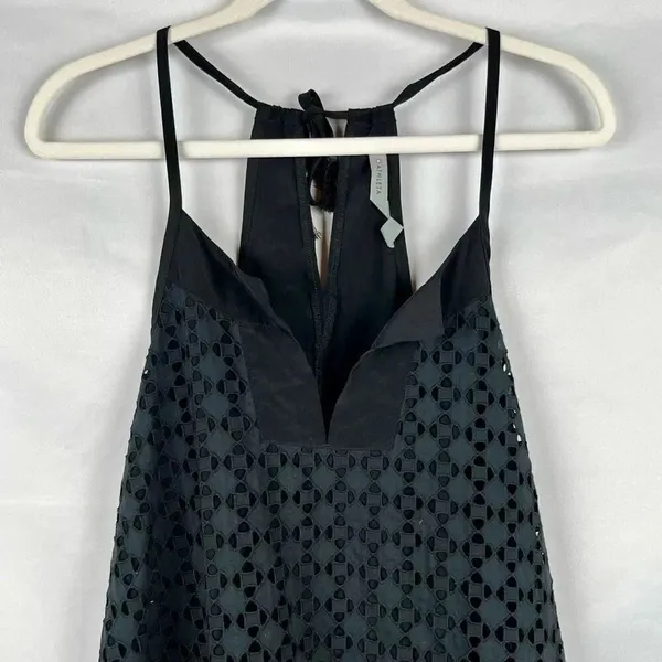 Athleta Black Eyelet Dunes Tank Top Small - Image 3