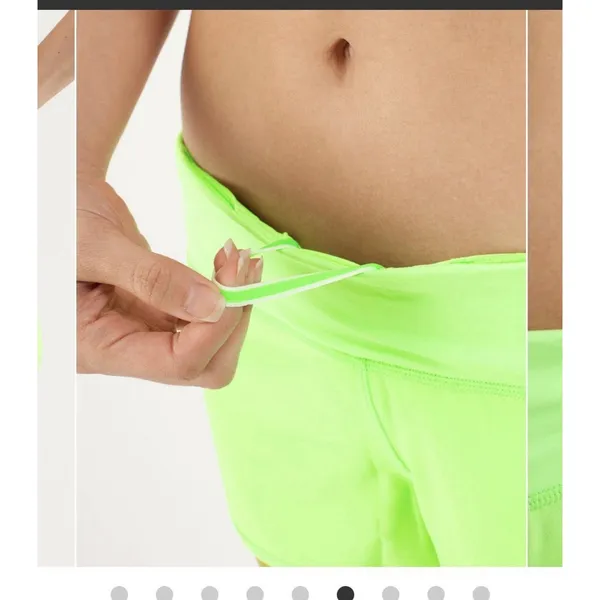 Lululemon Activewear Shorts 4 Green Speed Short Zip Pockets Built In Liner Logo - Image 5