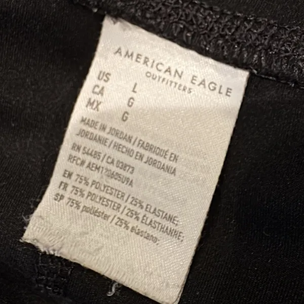 American Eagle Outfitters High Rise Leggings Stretch Pull-On Black Size Large - Image 3