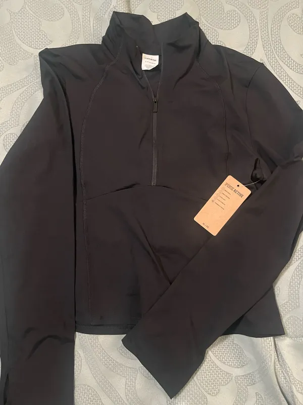 PINK Victoria's Secret Zip Up Black Tight - Image 2