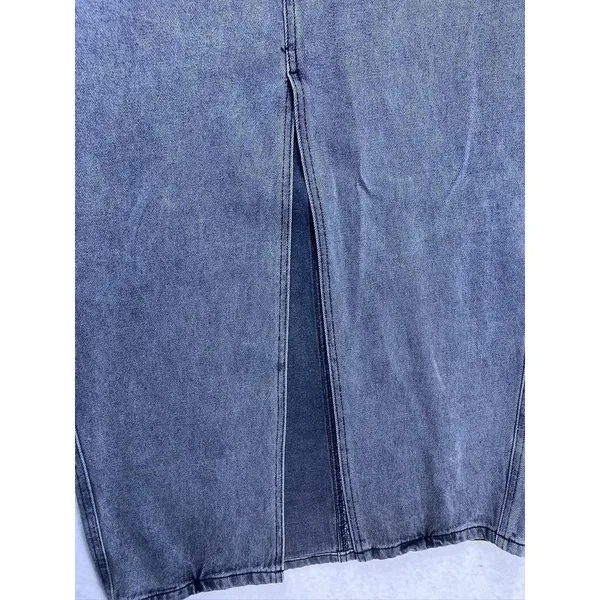 West of Melrose Denim‎ Maxi Skirt Womens 30 Gray Front Slit High Rise Long Jean - Image 5