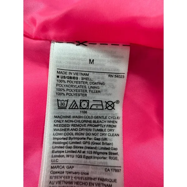 Gap Womens Warmest Puffer Vest Neon Pink Blue White Colorblock Chevron Size M - Image 4