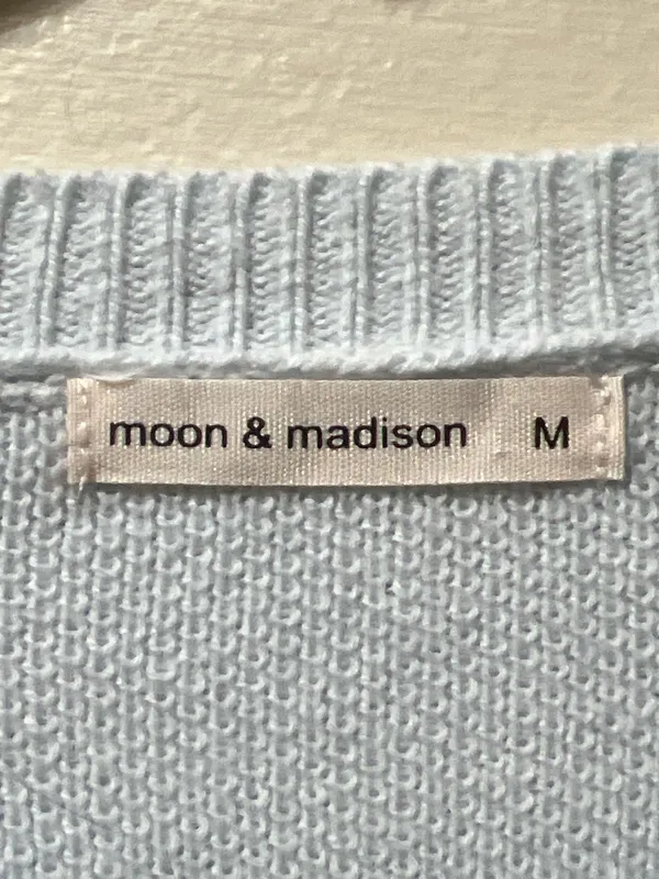 Moon & Madison Have More Fun Light Blue Sweater - Image 3