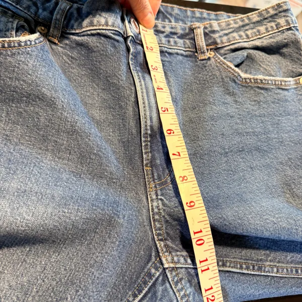 H‎ & M Size 16 Short 26" Inseam Straight High Waist Jeans Blue Denim Stretch - Image 7