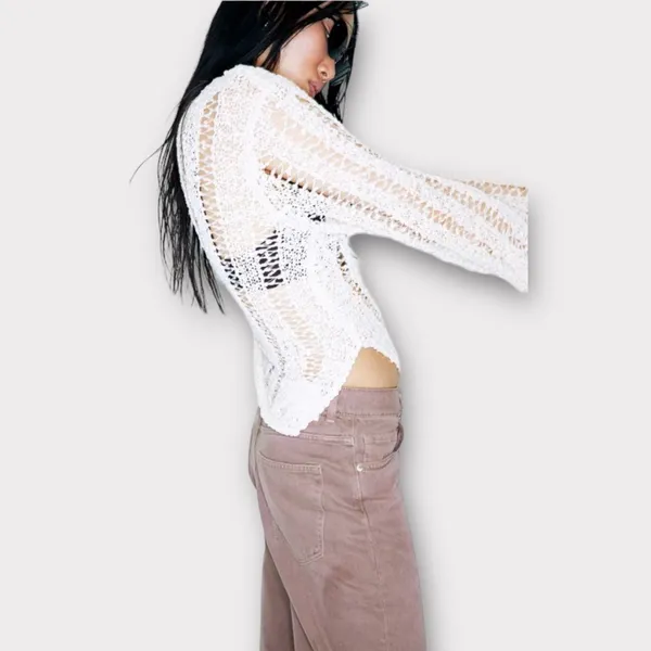 Brown Divided Wide High Jeans - Image 4