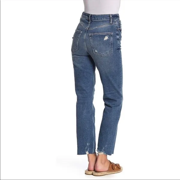 Free People We the Free Raw Hem Distressed Jeans‎ in Blue Size 25 - Image 2