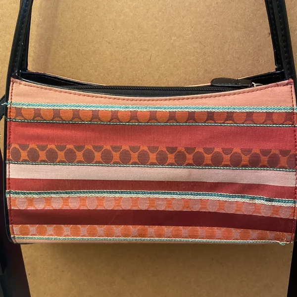 Vintage Kate Spade leather & clothe shoulder purse clutch bag - Image 6