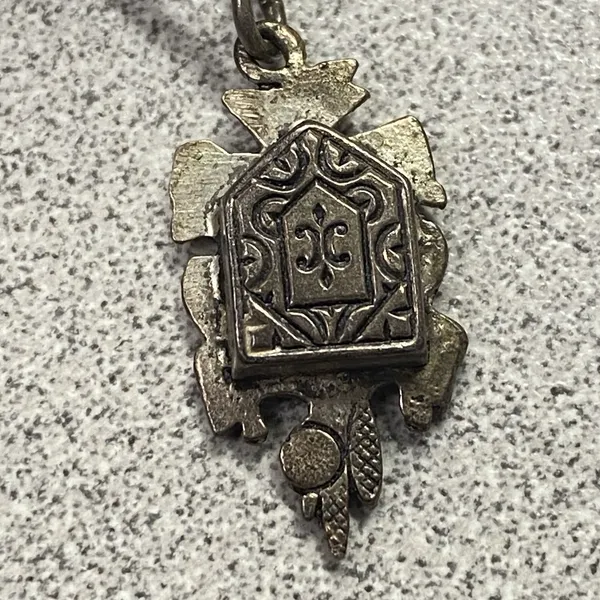 Vintage 800 Silver Cookoo Clock Bird Charm Pendant - Image 6