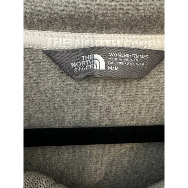 The North Face Knit Stitch Fleece Hoodie Women Medium Gray Active Outdoor Hike - Image 3