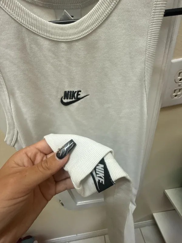 Nike Sportswear Club Ribbed Tank Top in White - Image 3