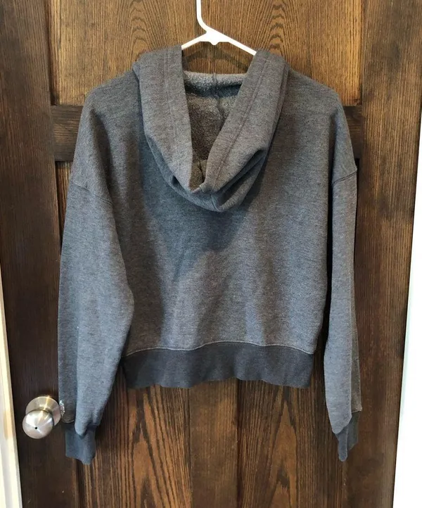 Free People Womens Size XS/P Gray Long Sleeve Believe It Lace Up Hoodie - Image 4