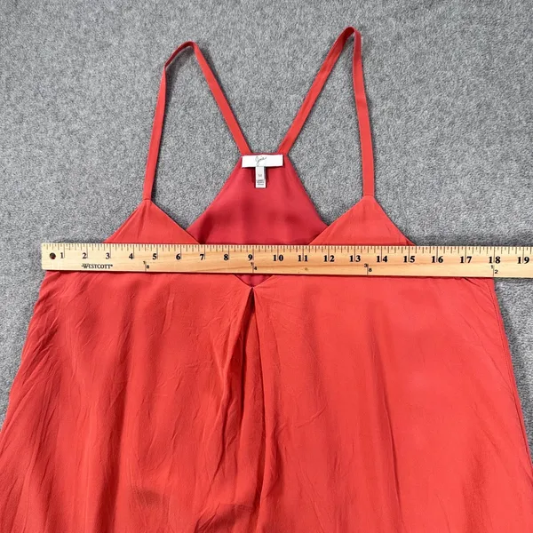 Joie Silk Mini Dress Tunic Coral Strappy Sleeveless Women's Medium V-Neck - Image 4
