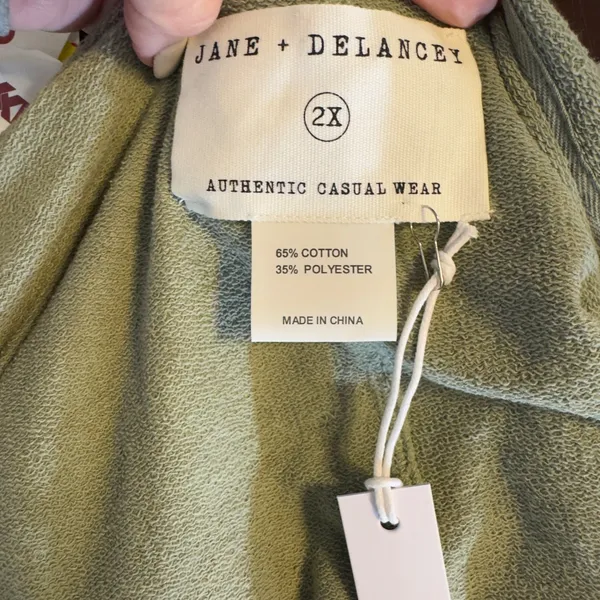 1774 | NWT Jane + Delancey Sage Green French Terry Boxy Hoodie 2X‎ - Image 6