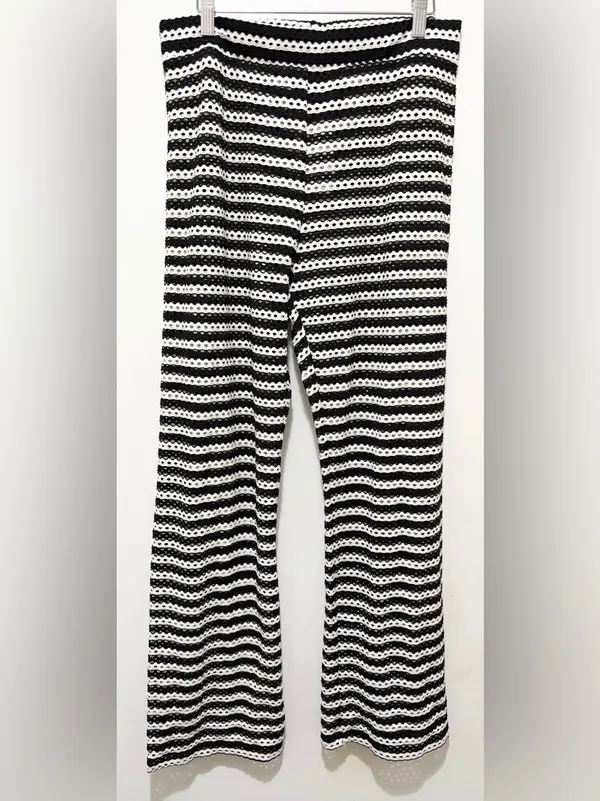 H&M Beachwear Perforated Wide-Leg‎ Pants Medium NWT - Image 3