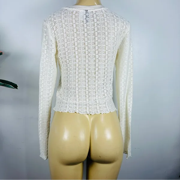 Set 2 Divided Shirts Sz M Black Lace Crochet Sweater Shirt H&M HM Top - Image 15
