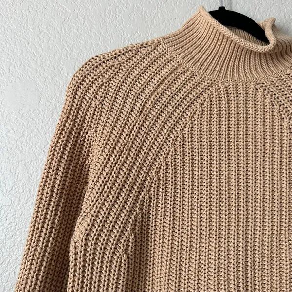 J. Crew Relaxed Rollneck Pullover Knit Sweater in Sandy Beach Size XS - Image 4