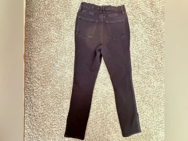 Good American Women’s Jeans Size 8/29 Side Slit Skinny Leg High Rise Black - Image 3