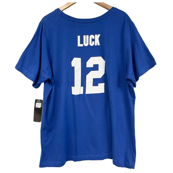 Indianapolis Colts Majestic NFL T-Shirt‎ Womens 2X Luck 12 Football Sports Team - Image 2