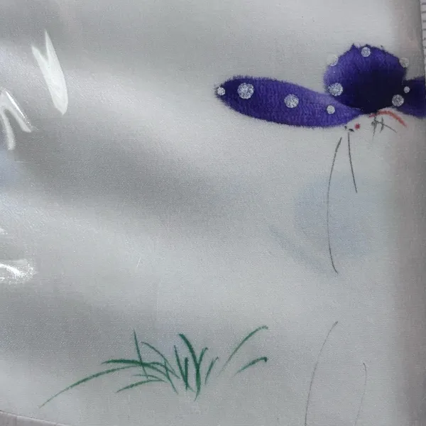Vintage New Old Stock Tong Shi 100% Silk Scarf w/ Butterflies 55x13" BEAUTIFUL - Image 4