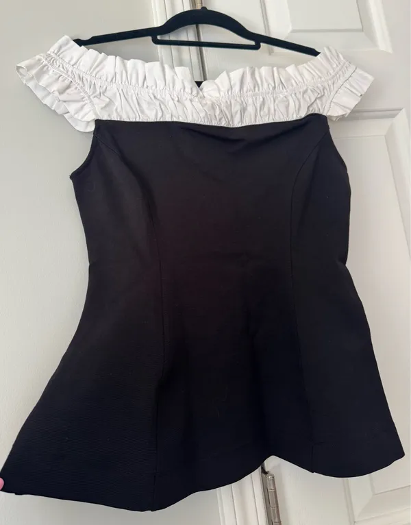 Anthropologie Maeve Off-The-Shoulder Hourglass Tuxedo Top, Size S - Image 7