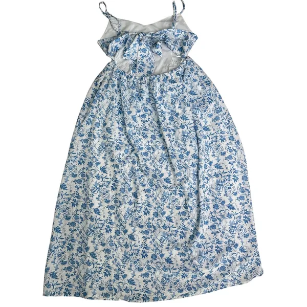 Mika &‎ Gala maxi boho white blue floral dress sleeveles coastal soft girl XL - Image 5
