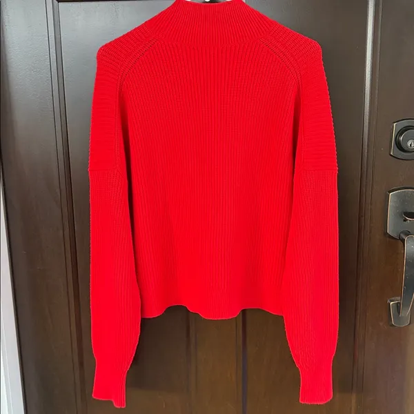 J. Crew Ribbed Turtleneck Stretch Yarn Sweater Red Size Large - Image 9