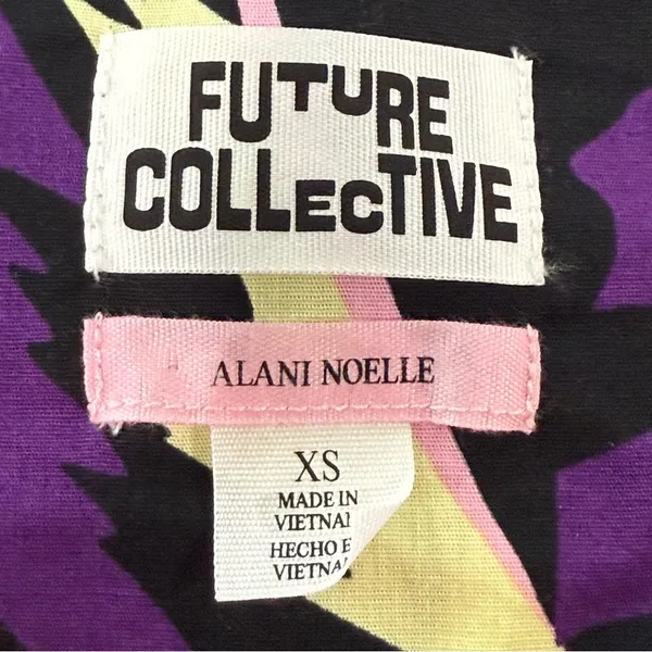 Future Collective Botanical Wrap Neck Halter Tiny Top Size‎ XS NWT Black - Image 3