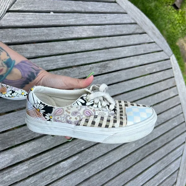 Vans‎ MEADOW PATCHWORK ERA SHOES Size woman’s 5.0 floral checkers spring summer - Image 9