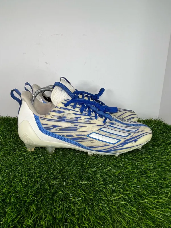 Adidas Adizero 12.0 Football Cleats White Blue Men’s Size 11.5 EU 46 - Image 3