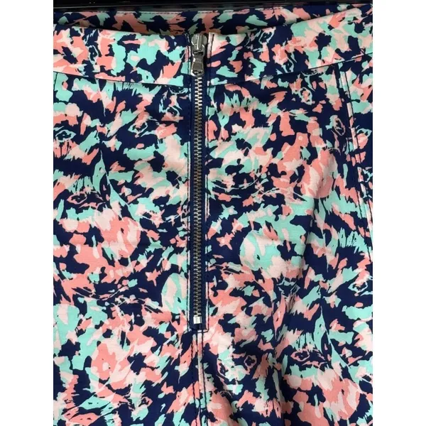 Club‎ Monaco Skirt Women 4 Pink Blue Floral A Line Skater Mini Boho Cottagecore - Image 5