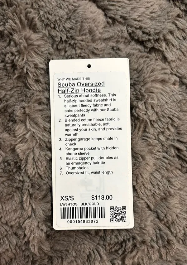 Lululemon Black Scuba Half-Zip Gold - Image 4