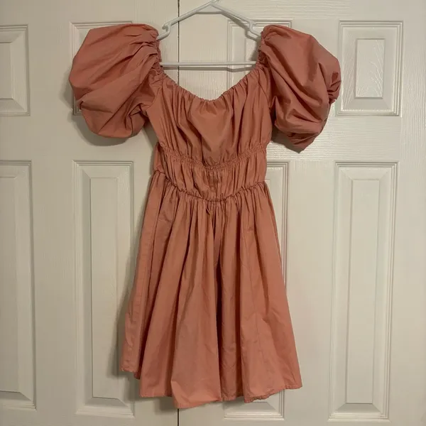 Abercrombie Pale Pink Puff Sleeve Mini Dress - Image 2