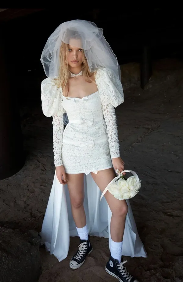For Love & Lemons Colette Bridal Gown with Detachable Train Size S NWT - Image 3
