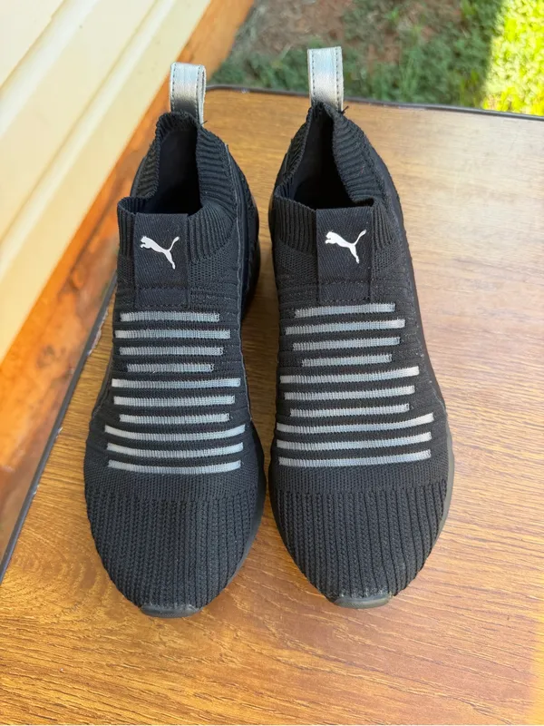 Puma Ignite Evoknit Slip-On Sneakers Women’s US 6.5 Black Knit Athletic Shoes - Image 3