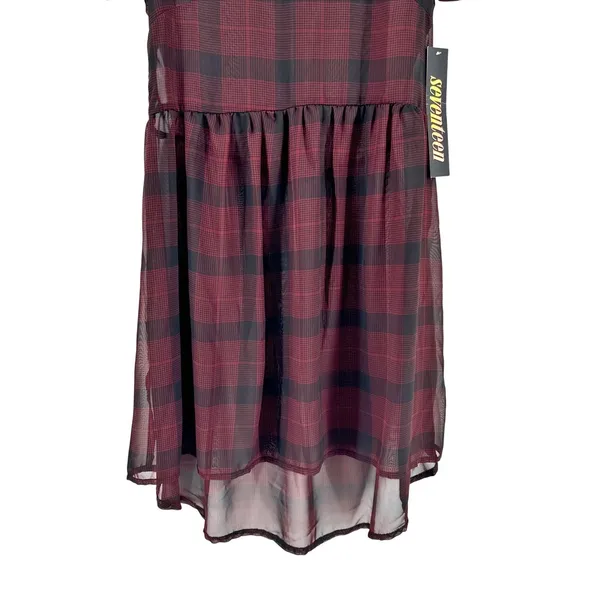 Seventeen Junior Sheer Plaid Dress Indie Sleaze‎ Dark Academia Mallcore Y2K NWT - Image 8